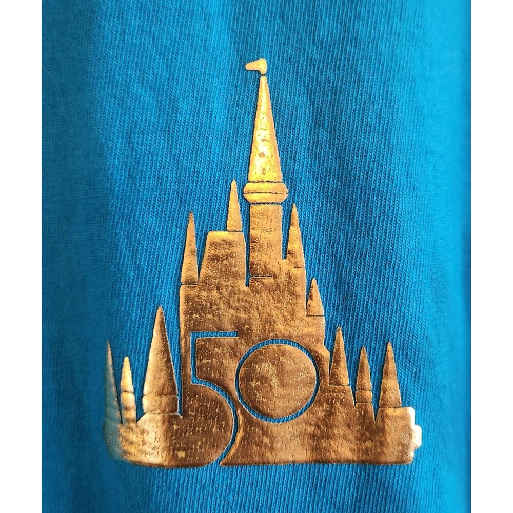 Walt Disney World 50th Anniversary Adult Large Blue Long Sleeve Spirit Jersey - Picture 5 of 9